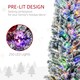 image 3 of HOMCOM 7.5' Artificial Christmas Tree with Flocked Tips, LED Lights, Decoration