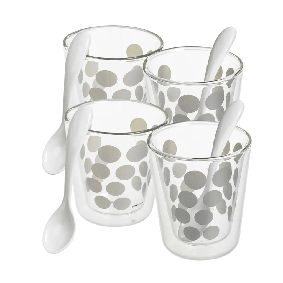 image 1 of Zak Double Wall Espresso Cup Set with Spoon - 200ml