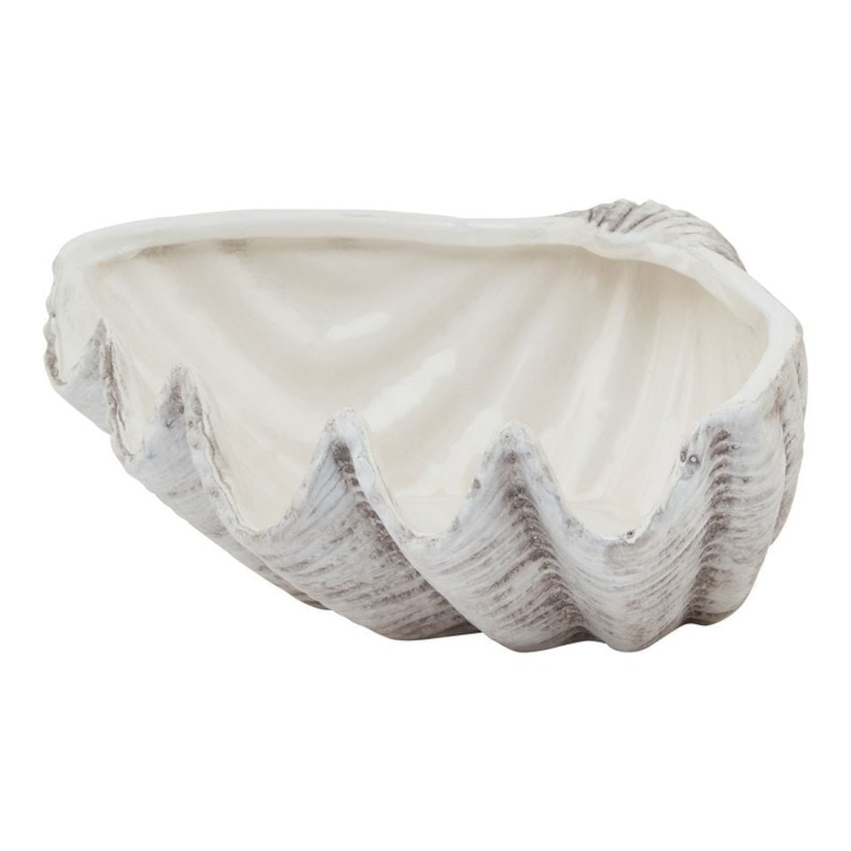 image 1 of Siren Medium Shell Bowl Ornament - Ceramic - L21 x W28 x H10 cm - White