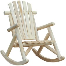 Outsunny Wooden Rocking Chair Lounger Relaxing Balcony Garden Seat