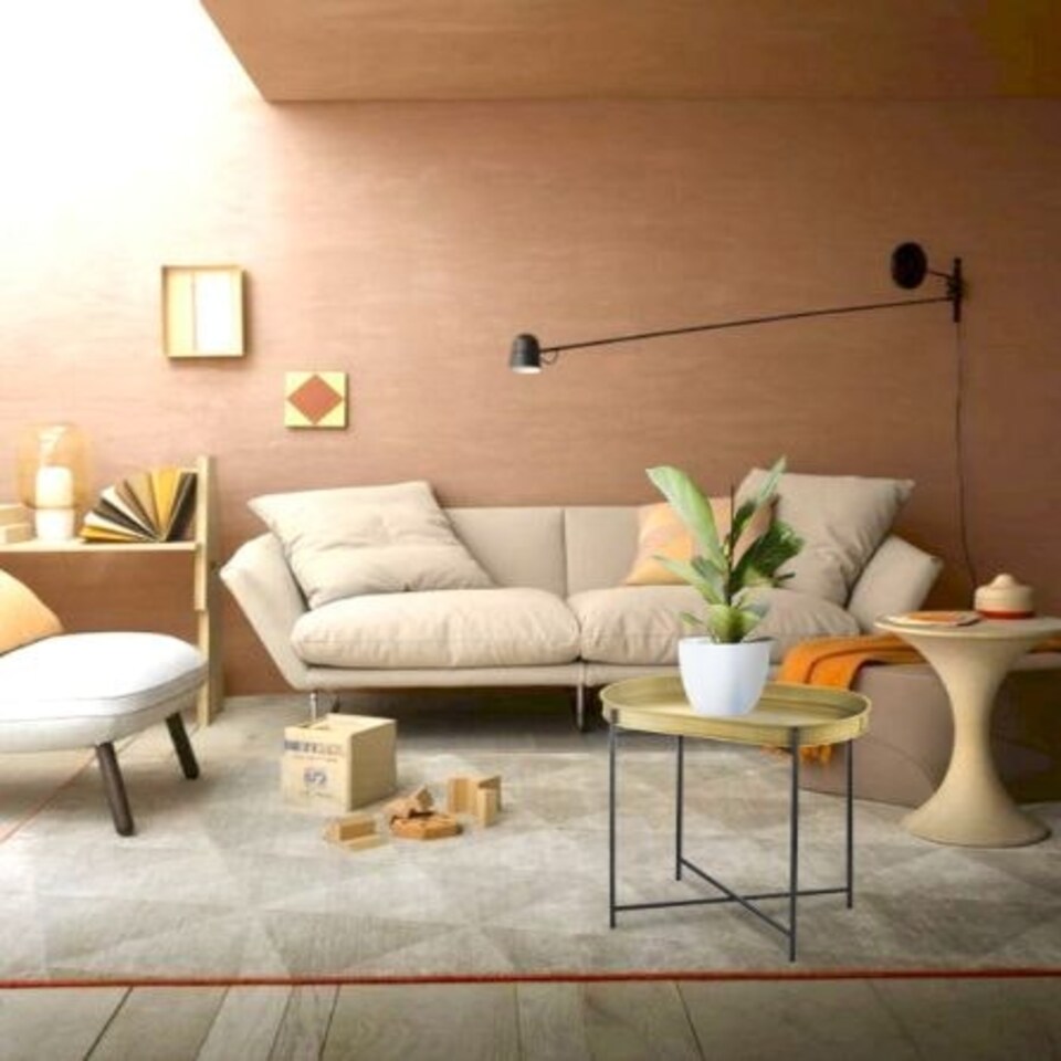 image 1 of Gold Oval Side Table