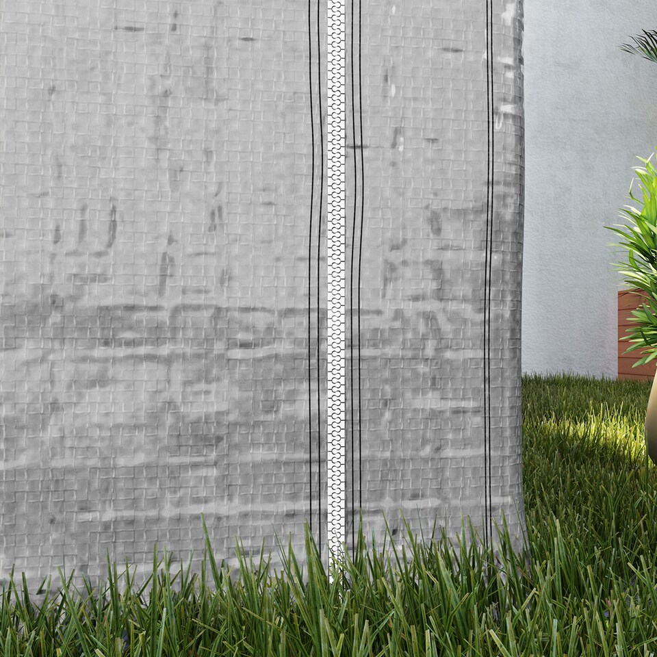 image 1 of Outsunny 2 x 2 x 2 m Garden Shed Tent, Outdoor Storage Shed for Bike Motorbike Tool with Galvanised Steel Frame, Waterproof UVResistant, Grey | Grey | 1