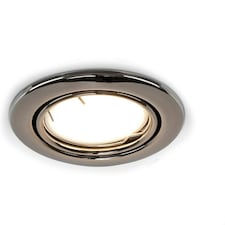 ValueLights Pack of 6 Fire Rated Black Chrome Tiltable GU10 Recessed Ceiling Downlights 5w LED Bulbs 6500K Cool White