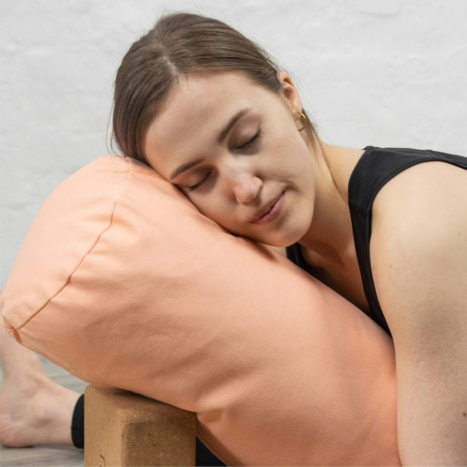 image 1 of Myga Pink Yoga Buckwheat Support Bolster Pillow