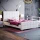 image 1 of Vida Designs Valentina 4ft6 Double Bed Fabric Upholstered, Light Grey Velvet, 135 x 190cm