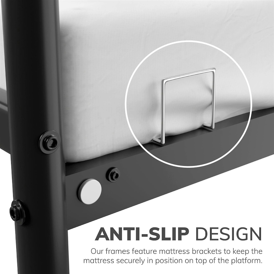 image 1 of Double Size Bed Frame Metal Rounded Headboard Easy Assembly Bed Base Storage