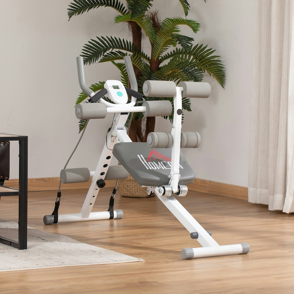 image 1 of HOMCOM Abdominal Trainer Core Workout Exercise Foldable Adjustable Steel Frame