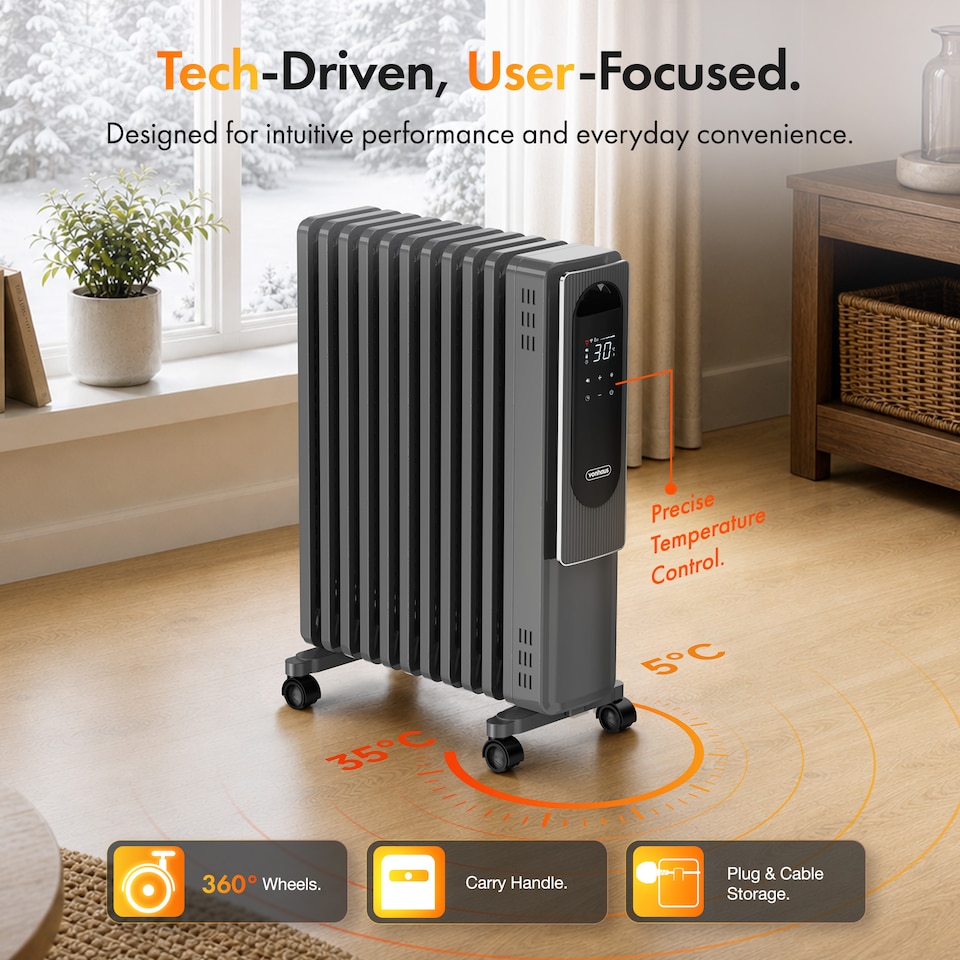 image 1 of VonHaus Oil Filled Radiator 11 Fin with WiFi/Remote Control