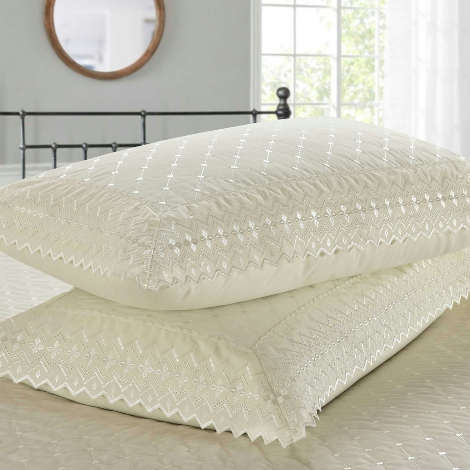 image 1 of Richmond Polycotton Luxury Duvet Cover Set With Pillowcase Cream | Double