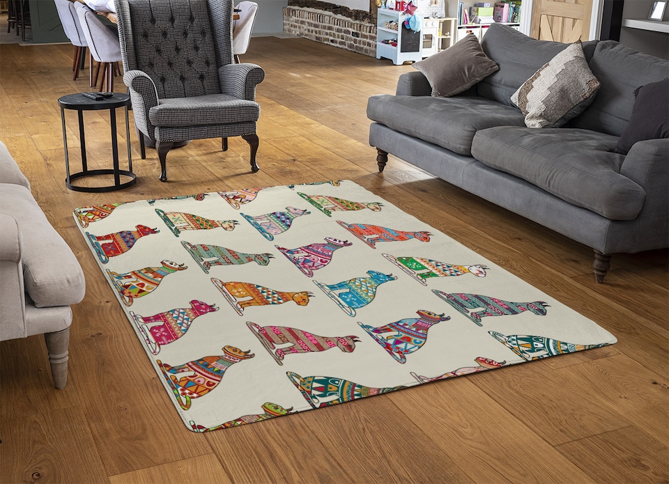 image 1 of Egyptian Cats Rug | Multi