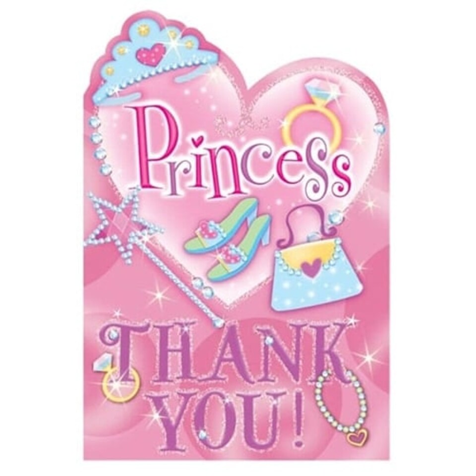 Prismatic Princess Thank You Notes with Envelopes - Pack of 8