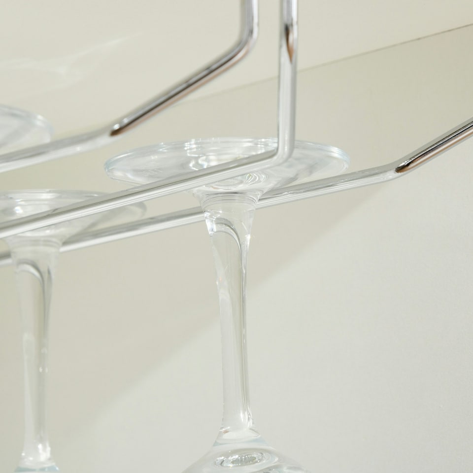 image 1 of HOMCOM Sideboard Wine Cabinet Cupboard Glass Door, Glass Holder & Wine Rack