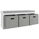image 1 of HOMCOM Shoe Bench with Seat, Shoe Storage Bench Fabric Drawers, Grey White