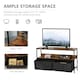 image 4 of HOMCOM TV Cabinet, TV Console Unit with 2 Foldable Linen Drawers Rustic Brown