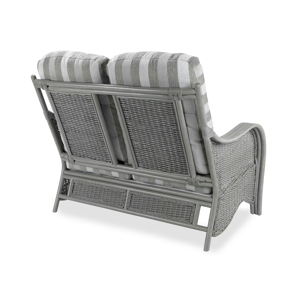 image 1 of Desser Turin Grey Rattan 2 Seater Sofa Set in Duke Grey Stripe - Conservatory Sofa Suite