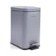image 1 of 5L BATHROOM SLIM KITCHEN PEDAL RECTANGULAR BIN WASTE WITH SOFT CLOSING LID GREY