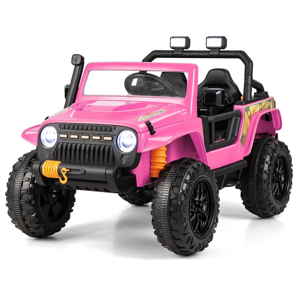image 1 of COSTWAY 2-Seater Powered Electric UTV Large Kids car Pink