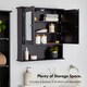image 3 of VonHaus Shrewsbury Black Bathroom Mirror Cabinet with Storage