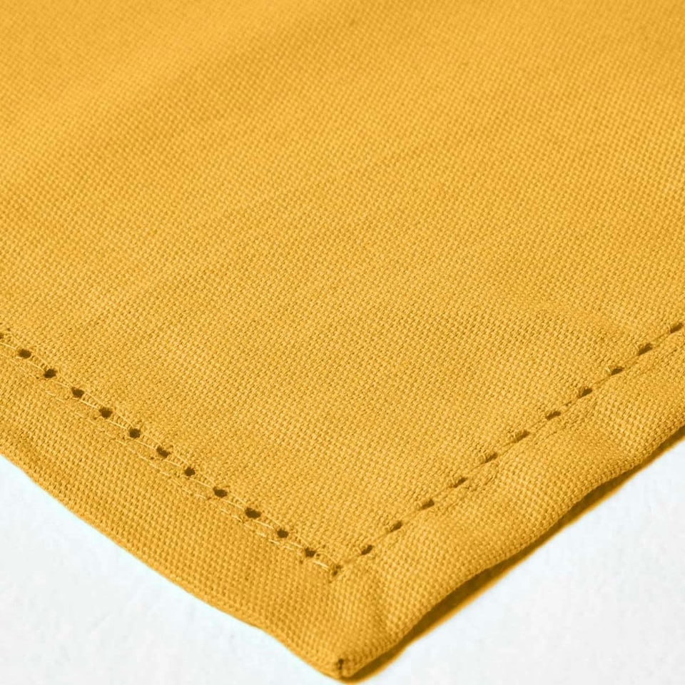 image 1 of Homescapes Mustard Yellow Fabric 4 Napkins Set | Yellow | One Size | 1