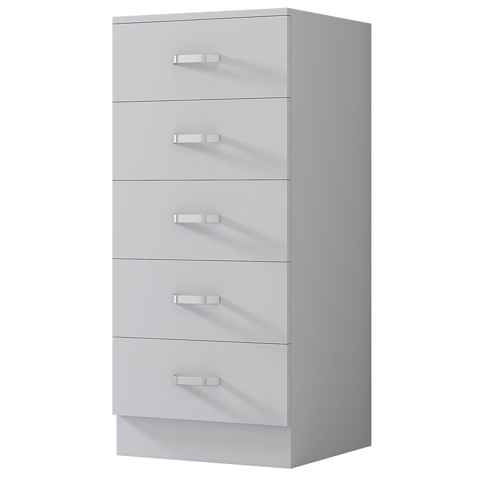image 1 of FWStyle Tunis 5 Drawer Tallboy Slim Chest Of Drawers - Matt White