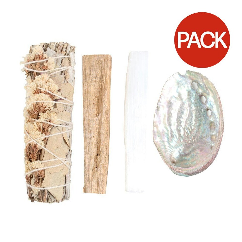 image 1 of Something Different Serenity Relaxation Sage Smudge Kit (Pack of 4) - Brown/White - One Size