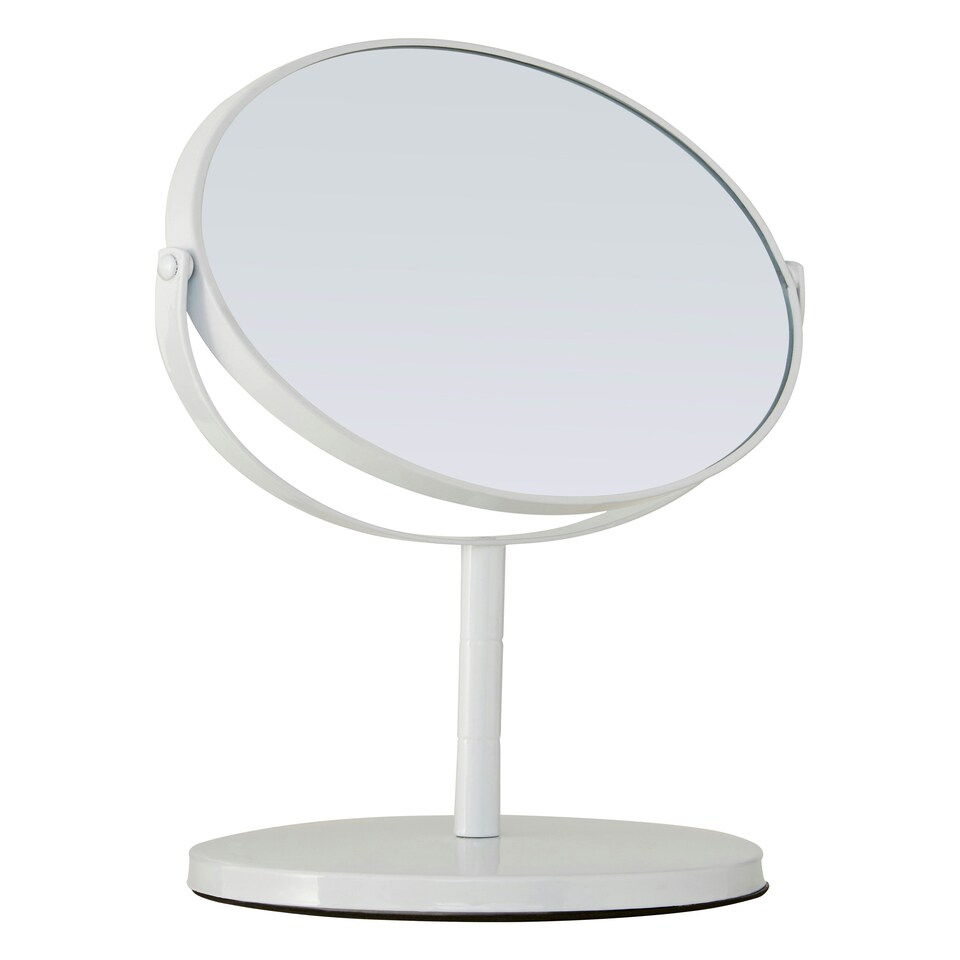 image 1 of Marisha White Metal Swivel Large Table Mirror | White