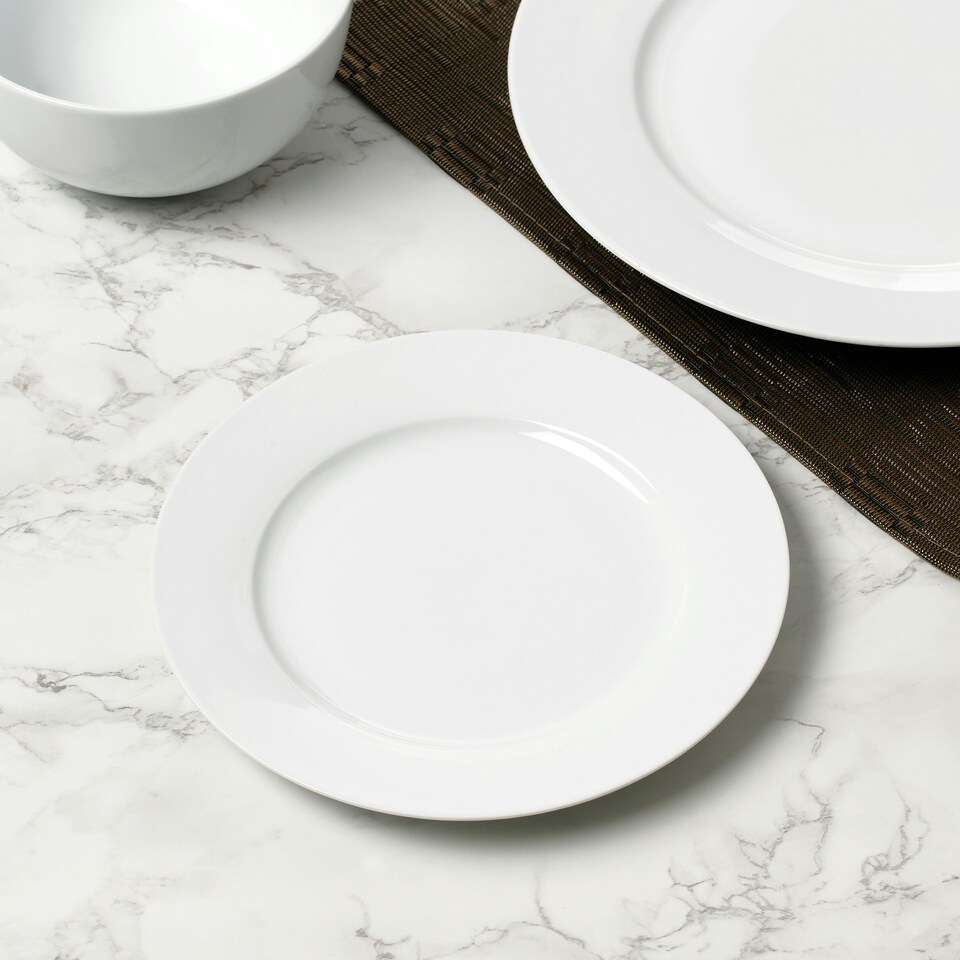 image 1 of 24pc White Rimmed Dinner Set