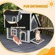 image 3 of PawHut Outdoor Feral Cat House with Openable Asphalt Roof - Grey