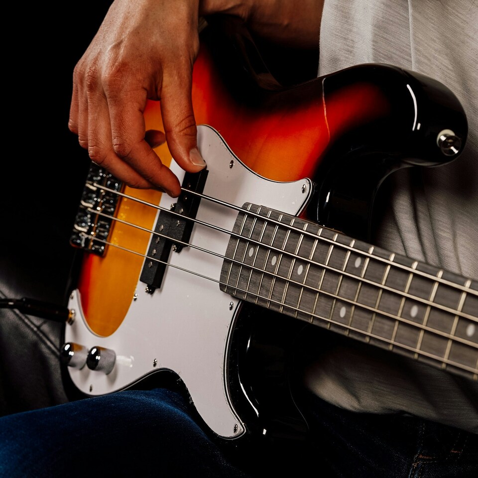 image 1 of 3rd Avenue Electric Bass Guitar Pack with Amp Green