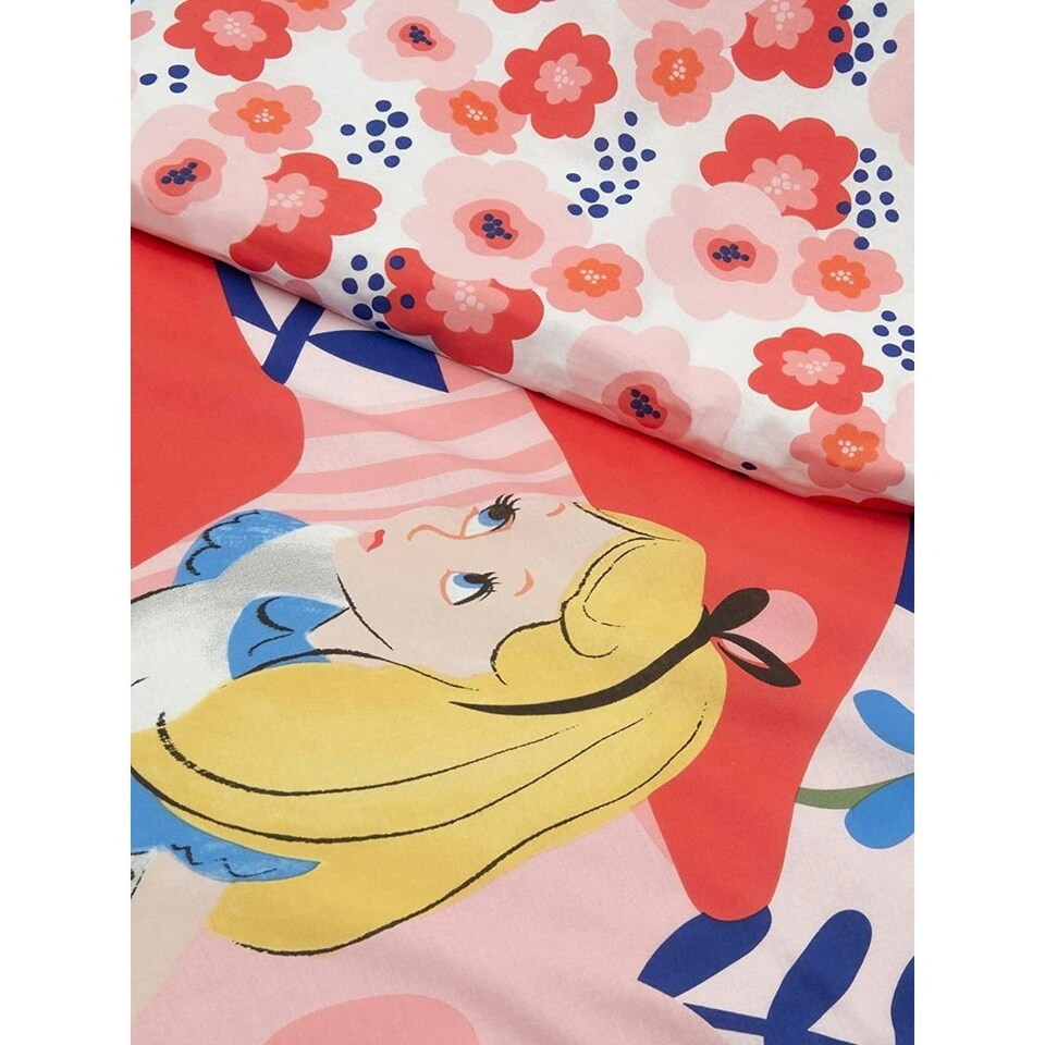 image 1 of Alice In Wonderland Duvet Cover Set - Pink/White/Blue - Single Pink | Single