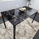 image 3 of Dining Table Black Glass Kitchen Place for 4 Seats, Dining Table Only (Black H 75 x L 120 x W 70 cm)