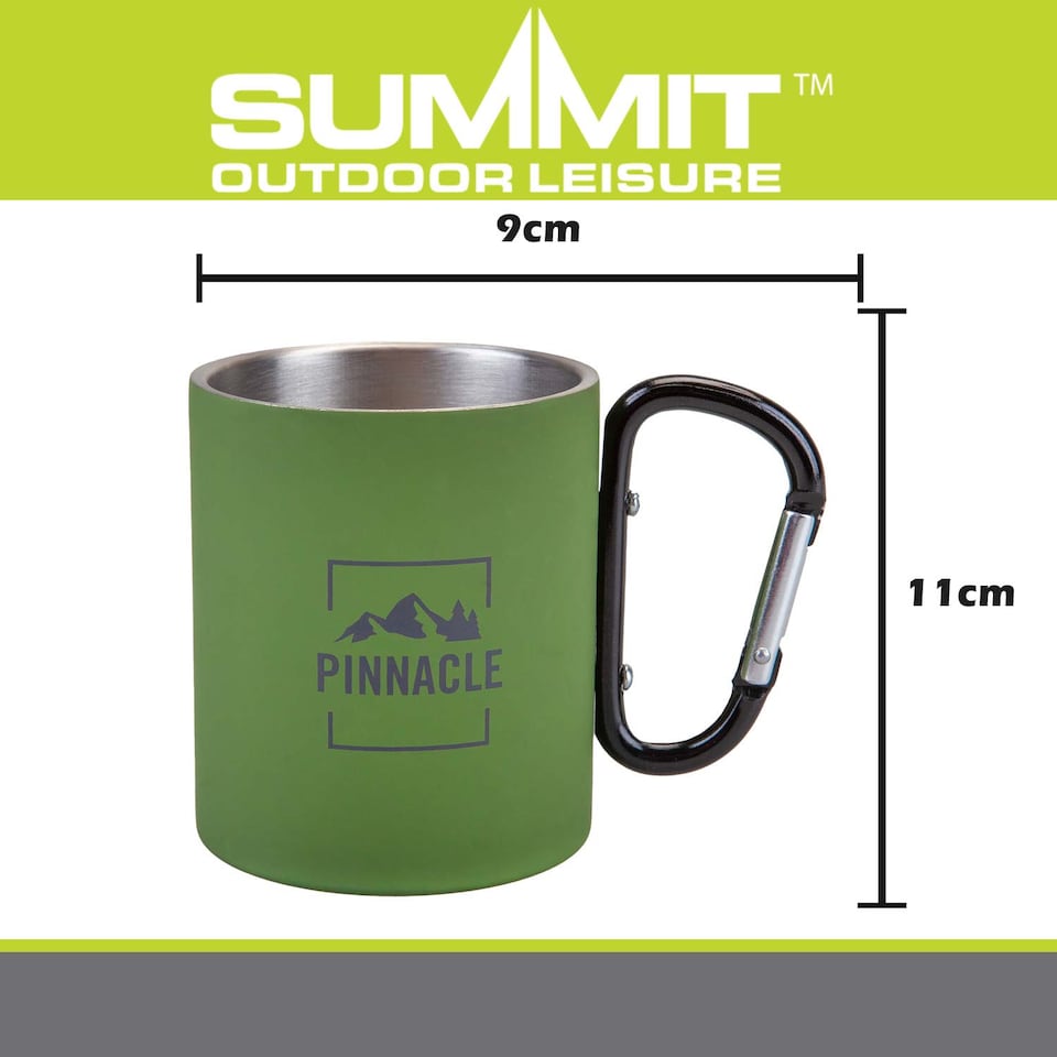 image 1 of PMS Carabiner Handle Mug Classic Style Rubberised Finish Green