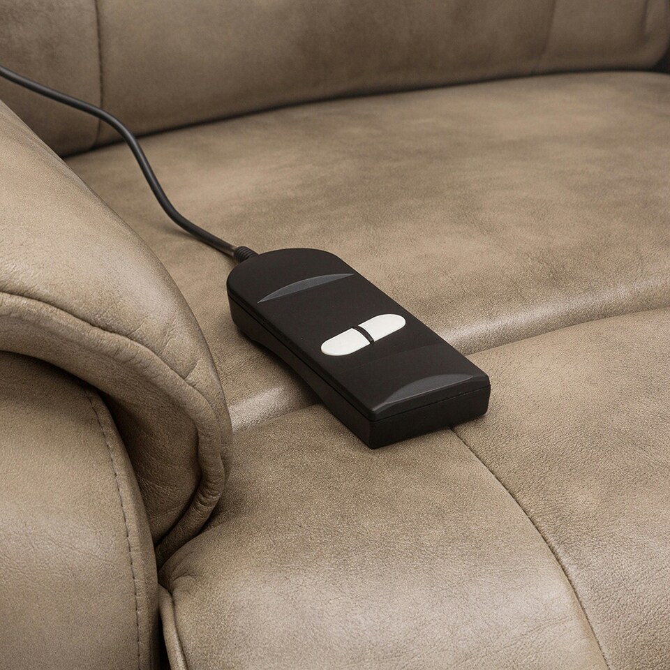 image 1 of Buckingham Single Motor Electric Rise Recliner Bonded Leather Chair (Stone)