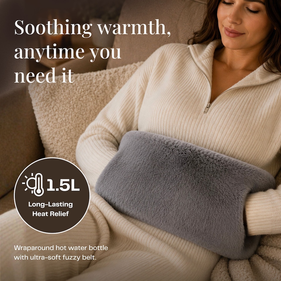 image 1 of 1.5L Wearable Hot Water Bottle Belt | Adjustable Hot Water Bottle Strap