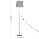 image 3 of ValueLights Charlie Chrome Floor Lamp Grey Taper Shade & Bulb Grey
