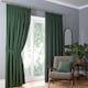 image 1 of Fusion Dijon Pencil Pleat Curtains Bottle Green