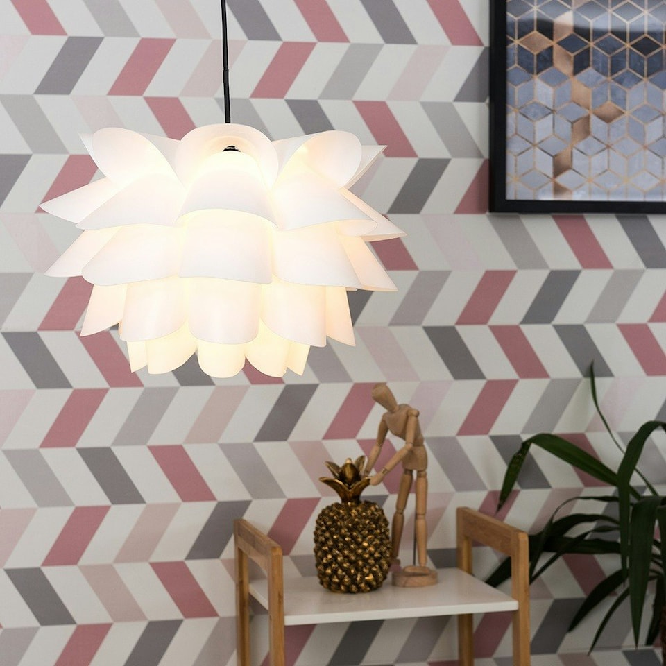 image 1 of ValueLights Modern Intricate Design White Ceiling Pendant Light Shade