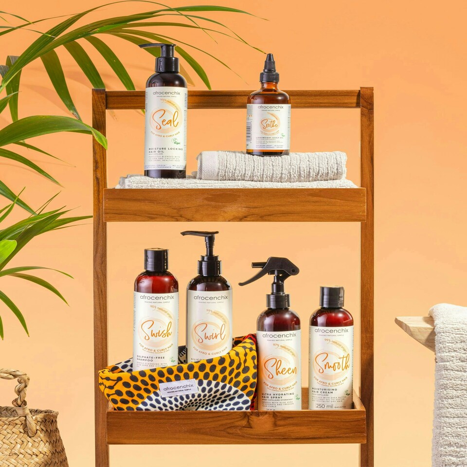 image 1 of Afrocenchix Wash Day Set with African Print Bag (Gift Edition)