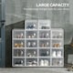 image 4 of HOMCOM 18PCS Clear Shoe Box, Plastic Stackable Shoe Storage Box for UK EU Size up to 8.5 43 with Magnetic Door for Women Men, 25 x 35 x 19cm