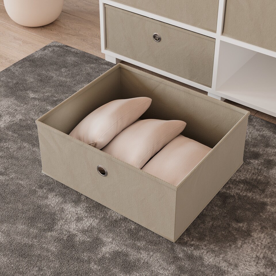 image 1 of Black TV Stand with 2 Drawers | White | White & Beige | 1