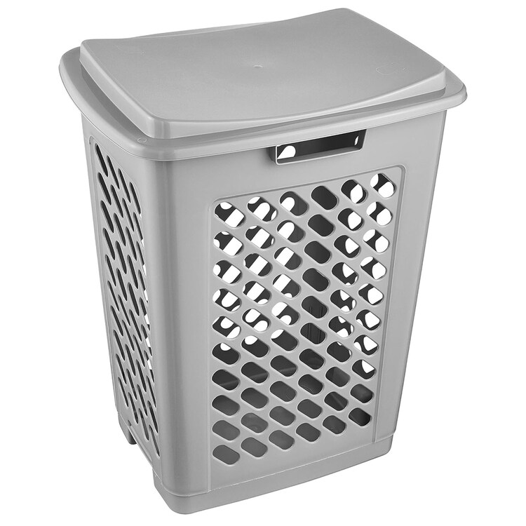 Keeeper Air Permeable Laundry Hamper 60L With Hinged Lid - Grey Grey