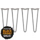 image 2 of 4 x 16" Hairpin Legs - 2 Prong - 12mm - Raw Steel