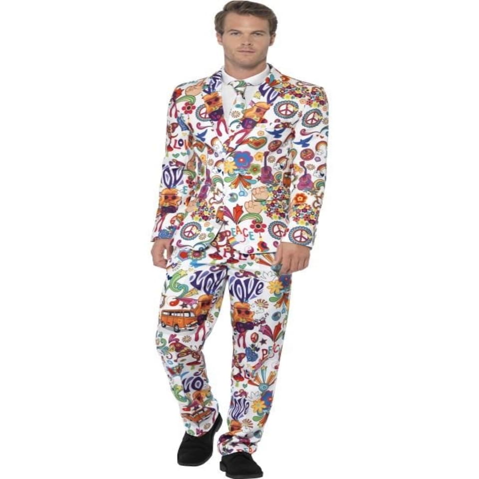 Groovy Suit - Multi-Coloured - with Jacket - Trousers & Tie - 24592L L