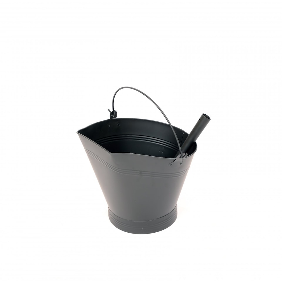 image 1 of Heavy Duty Steel Fireplace Coal Bucket Scuttle Hod with Shovel