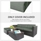 image 8 of Outsunny Cushion Cover Replacement Garden Rattan Patio Furniture Seat Cover Grey | Deep Grey