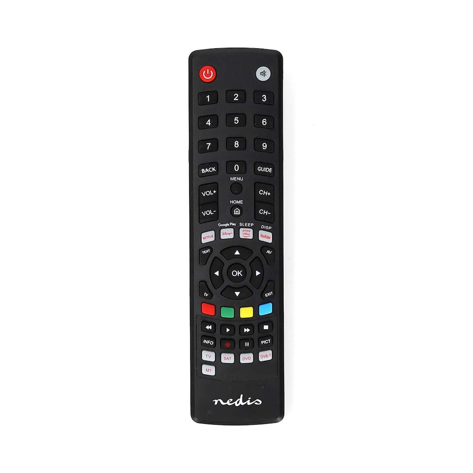 image 1 of Nedis Universal Remote Control, 4-in-1 Replacement for TV, DVD, SAT, DVB-T, Pre-Programmed for Samsung, LG, Sony, Philips, Panasonic - With Netflix, Prime, YouTube, Disney, Google Play Buttons