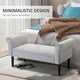 image 3 of HOMCOM Deluxe Linen Bed End Arm Bench Bedside Bench Footstool Home Decor
