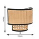 image 3 of ValueLights Grant Plug in Natural Rattan Wicker Cane Wall Light | Brown