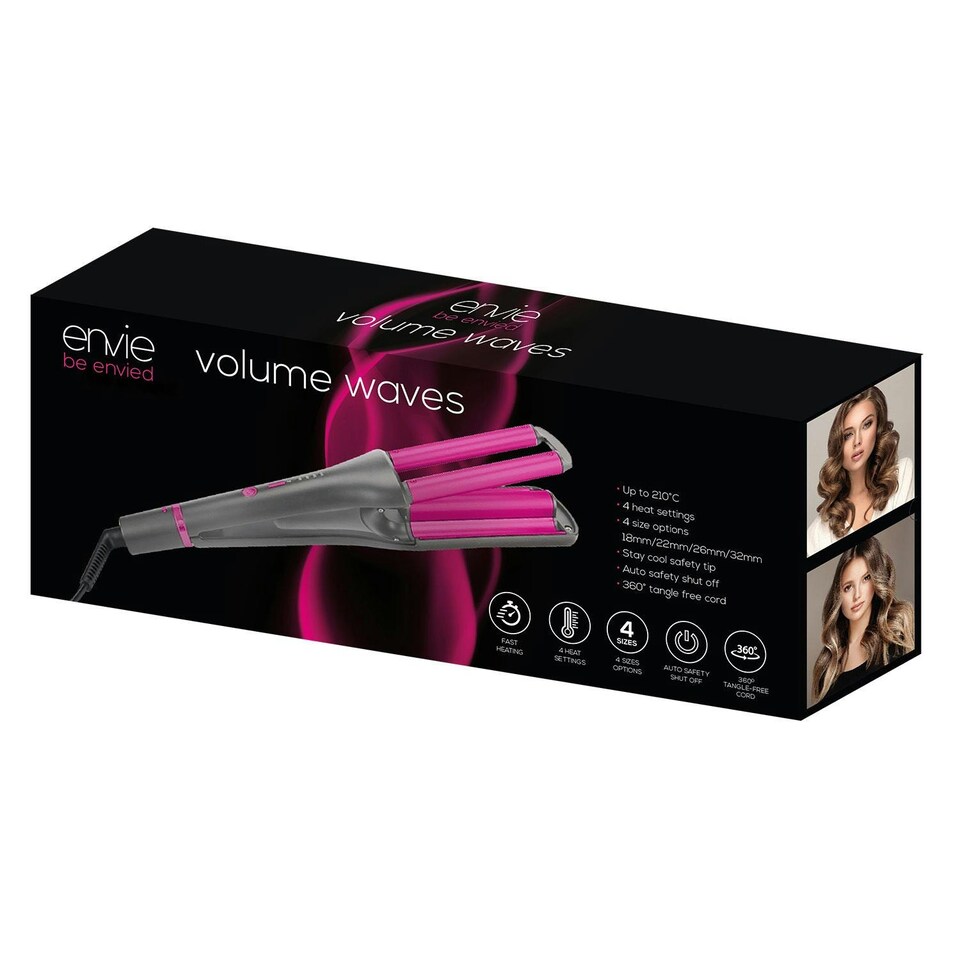 image 1 of Envie Volume Wave Corded Hair Waver Tool with 4 Heat Setting & Sizes Options