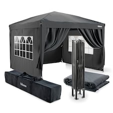 Tristar 3x3m Gazebo - Easy Up - PT-7802 - With Side Walls - Gazebo - Waterproof - - Includes Carry Bag - Anthracite